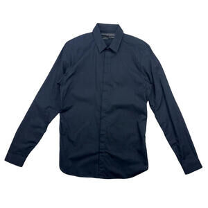 The Kooples Fitted Slim Fit Cotton Casual Button-Down Shirt Dark Blue Size S